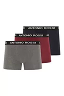 Spodenki damskie - Antonio Rossi Męskie dopasowane bokserki hipsterskie (3 sztuki) szorty, szare, bordowe, granatowe, L, Szary, bordowy, granatowy, L - miniaturka - grafika 1