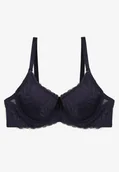 Biustonosze - Granatowy Biustonosz o Fasonie Full Cup z Koronką Finedis - miniaturka - grafika 1