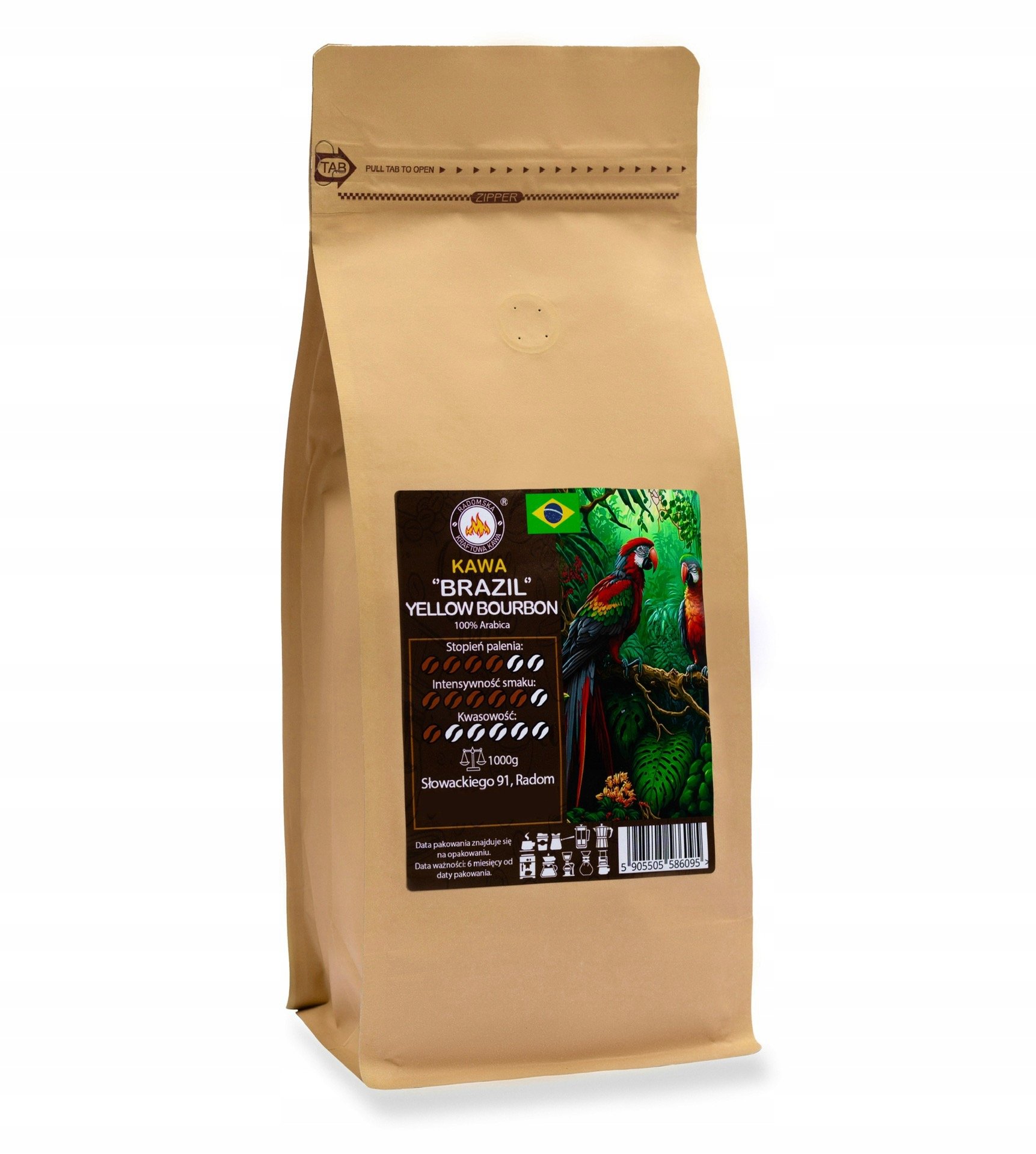 Kawa Mielona Brazil Yellow Bourbon Fazenda Pedra Grande 1000g