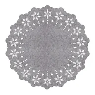 Obrusy i serwetki - Podkładka filcowa ŚNIEŻYNKA średnica 38 cm szary - miniaturka - grafika 1