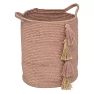 Kosze wiklinowe - Kosz na zabawki ozdabiany pomponami - miniaturka - grafika 1