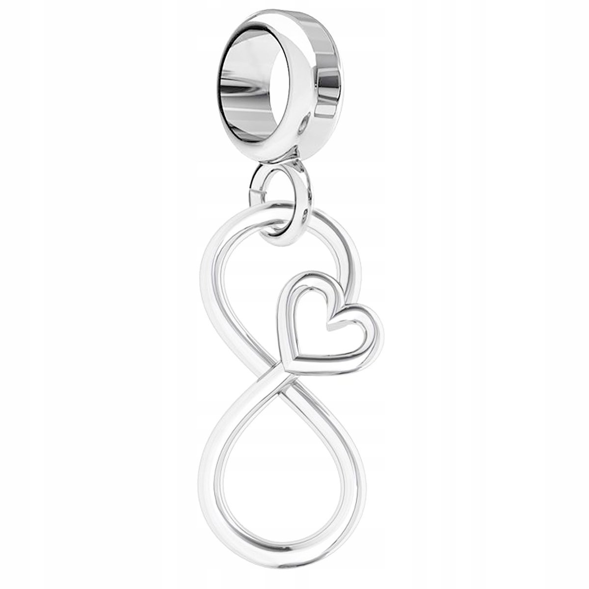 Charms Srebrny Serce z Nieskończonością Znak Nieskończoność SREBRO 925