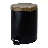 Kosze na śmieci - Kosz na śmieci łazienkowy 3L czerń drewno / AWD Interior - miniaturka - grafika 1