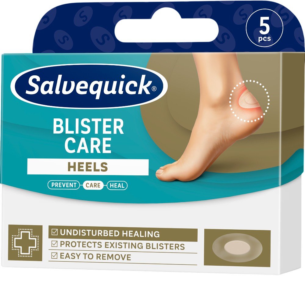 SalvequickBlister Care Heel Plastry na pęcherze na piętach, 5 szt.
