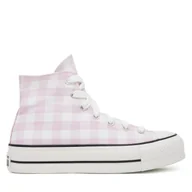 Trampki damskie - Trampki Converse Chuck Taylor All Star Lift Platform Gingham A13663C Różowy - miniaturka - grafika 1
