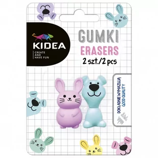 Gumki do mazania Zwierzaki 2szt. KIDEA - DERFORM - Przybory szkolne - miniaturka - grafika 1