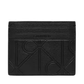 Etui na dokumenty i karty - Etui na karty kredytowe Calvin Klein Xl Emblem Aop Emboss Card Case LV04D1174G Czarny - miniaturka - grafika 1