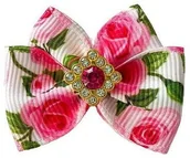 Akcesoria i dodatki do ubrań dla dzieci - Kokardka Glamour kwiat 4,5cm KGB002 KGB002 - miniaturka - grafika 1