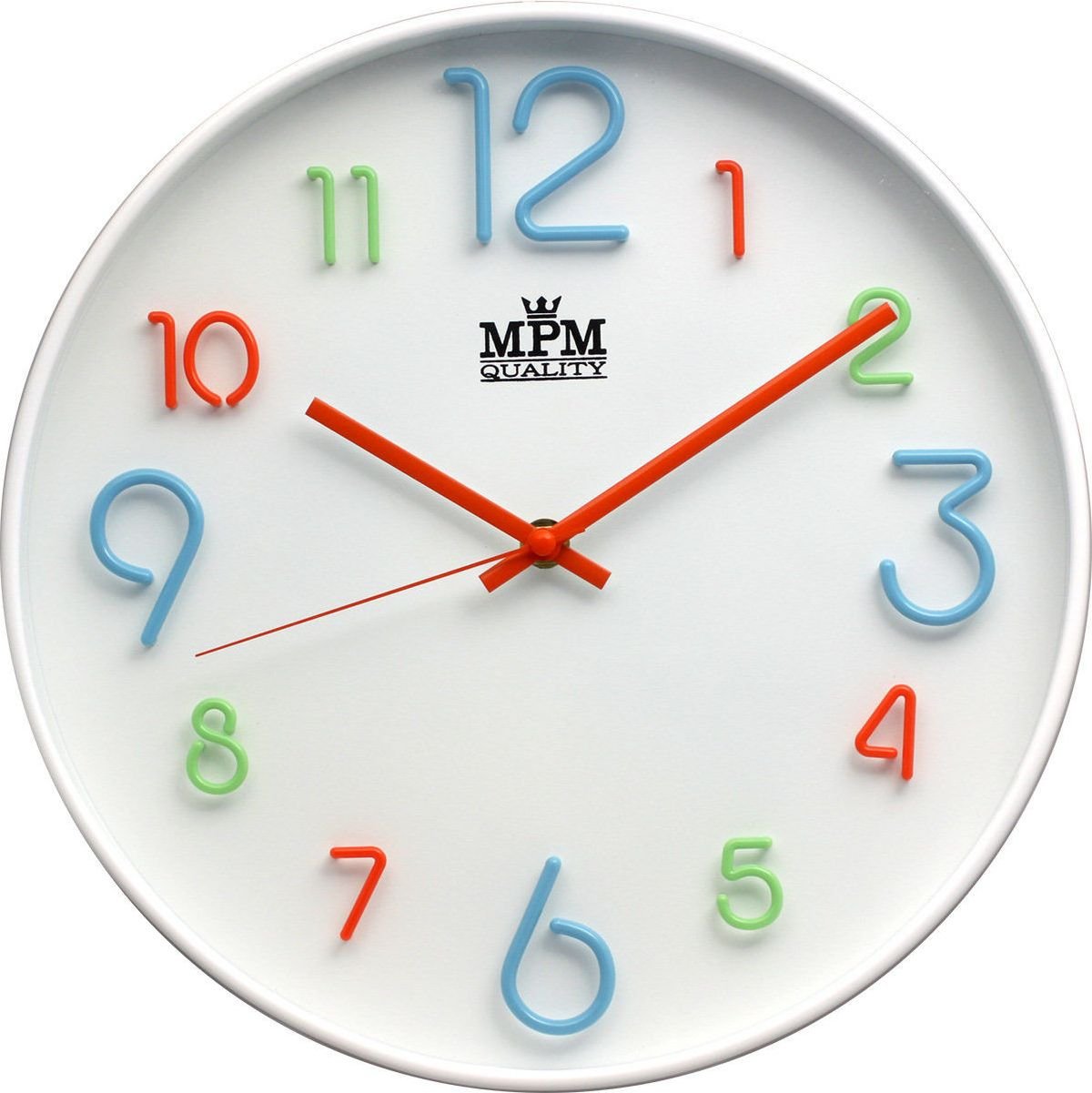 MPM Kolorowy zegar ścienny MPM E01.3459.00 fi 29,5 cm