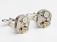 Spinki do mankietów i krawatów - SQUARES I - spinki mechanizmy - posrebrzane - miniaturka - grafika 1