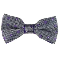 Krawaty i muchy męskie - Mucha szaro fioletowa EM 71 - EM Men's Accessories - miniaturka - grafika 1