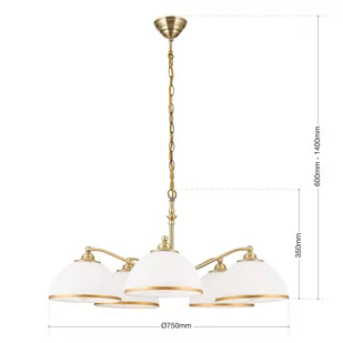 Żyrandol Old Lamp zawieszenie łańcuchowe, 5-pkt. - Lampy sufitowe - miniaturka - grafika 3