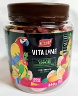 Witaminy i odżywki dla ptaków - Vitapol Vitaline Ciasteczka warzywne dla papug, słoik, 240 g - miniaturka - grafika 1