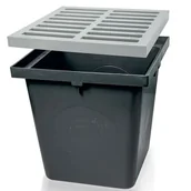 Rynny i akcesoria - Studzienka 300 x 300 krata PVC A15 popiel 29,6 x 29,6 x 30 cm MAXPOL - miniaturka - grafika 1