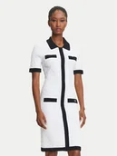 Sukienki - KARL LAGERFELD Sukienka dzianinowa A3W13036 Écru Slim Fit - miniaturka - grafika 1