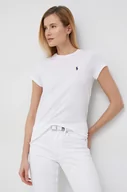 Koszulki sportowe damskie - Polo Ralph Lauren t-shirt bawełniany kolor biały - miniaturka - grafika 1
