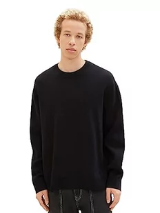 TOM TAILOR Denim Sweter męski, 29999-czarny, XS - Swetry męskie - miniaturka - grafika 1