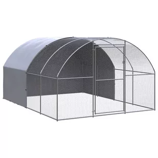 shumee shumee Klatka zewnętrzna dla kurcząt 3x4x2 m stal galwanizowana - Akcesoria do hodowli zwierząt - miniaturka - grafika 1