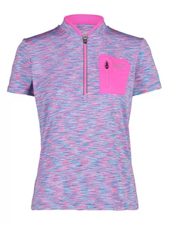 Koszulki sportowe damskie - CMP Koszulka kolarska w kolorze niebiesko-różowym - grafika 1