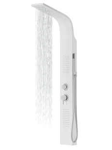 Corsan - Panel prysznicowy ALTO LED z termostatem, kolor BIAŁY A017TWHLED - - Panele prysznicowe - miniaturka - grafika 1