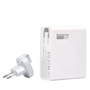 Ładowarka sieciowa Somostel Power Selivery Q24 130W Gan 2x USB-C + 2x USB QC 3.0 Biała - Ładowarki do telefonów - miniaturka - grafika 1