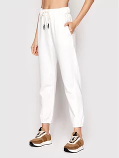 Spodnie sportowe damskie - Max Mara Leisure Spodnie dresowe Porfido 37810826 Biały Regular Fit - grafika 1