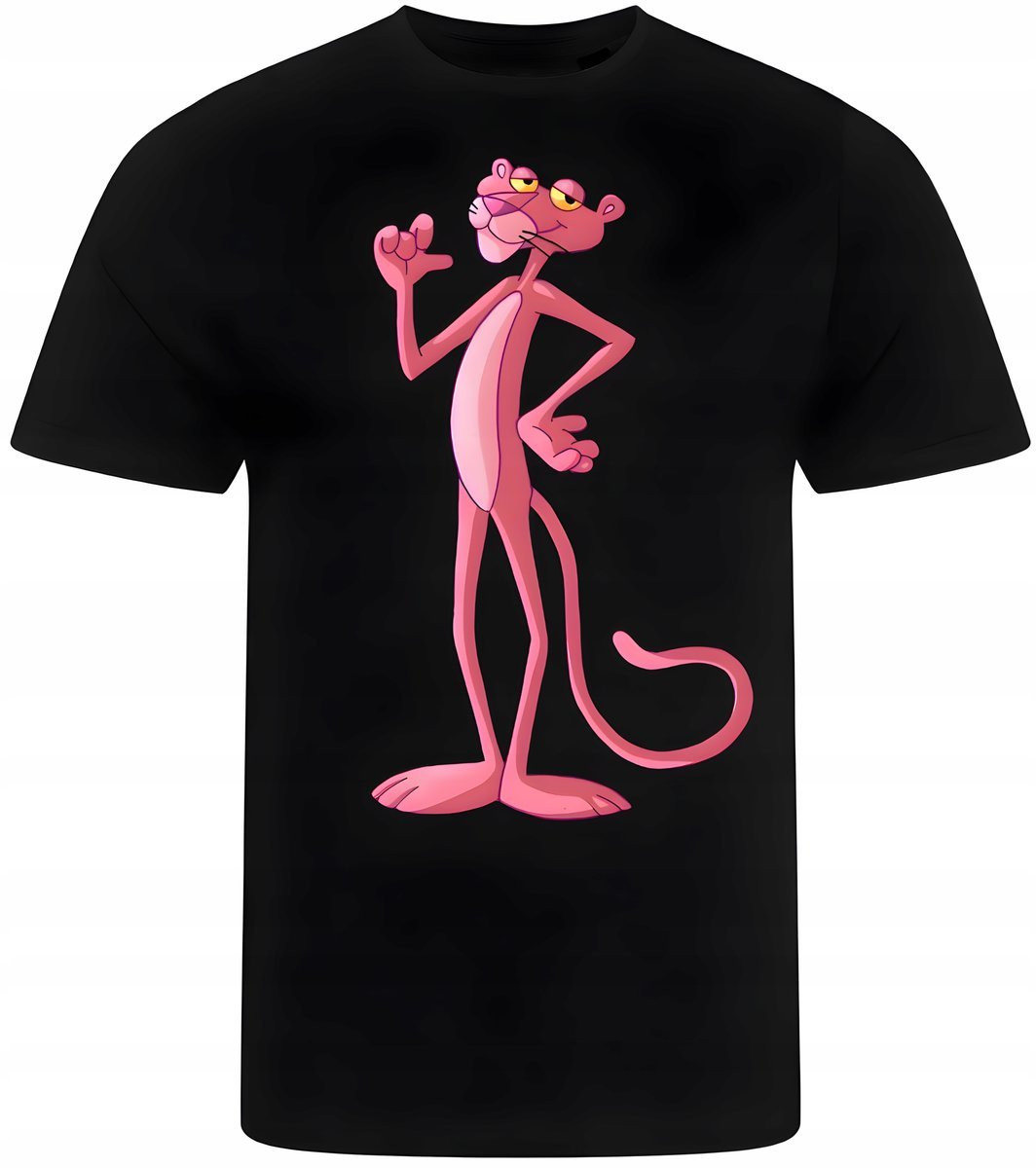 KOSZULKA MĘSKA NADRUK RÓŻOWA PANTERA PINK PANTHER PREZENT PREMIUM 3XL
