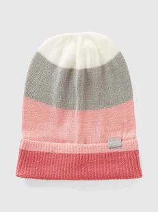 Benetton Czapka beanie w kolorze jasnoróżowo-szarym - Czapki damskie - miniaturka - grafika 1