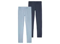 Spodnie i spodenki dla dziewczynek - pepperts!® Legginsy dziewczęce z bawełną, 2 pary (134-140, Granatowy/jasnoniebieski) - miniaturka - grafika 1