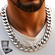 Łańcuszki - GRUBY Łańcuszek Srebrny Męski ŁAŃCUCH SREBRO 925 PEŁNY 13mm Pancerka - miniaturka - grafika 1