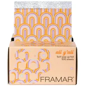 Pozostałe akcesoria fryzjerskie - Framar Pop Ups All Y'all 2024 - Folia Fryzjerska W Arkuszach Tęczowa 5x11 500 Szt - miniaturka - grafika 1