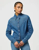 Koszule damskie - camicie donna wrangler 112370782 peplum light hand - miniaturka - grafika 1