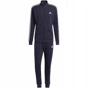 Dres męski adidas Basic 3-Stripes French Terry granatowy IC6765 M - Dresy męskie - miniaturka - grafika 1