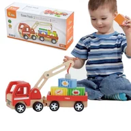 Zabawki kreatywne - Drewniany Dźwig z kontenerami Viga Toys - miniaturka - grafika 1