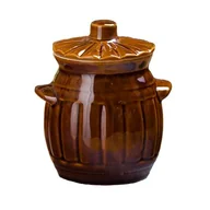 Inne naczynia kuchenne - Beczka mała 1,2 l + pokrywka Q11 brązowa - miniaturka - grafika 1