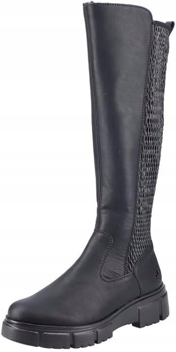 RIEKER DAMSKIE KOZAKI CZARNE Z OCIEPLENIEM 40 Ż_B