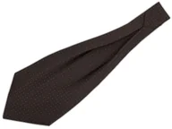 Krawaty i muchy męskie - Brązowy fular w pomarańczowe i białe kropeczki F193 - miniaturka - grafika 1