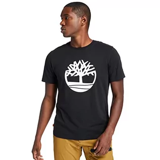 Koszulki męskie - Timberland SS Tree Logo T Koszulka Męska, Czarny, XL - grafika 1
