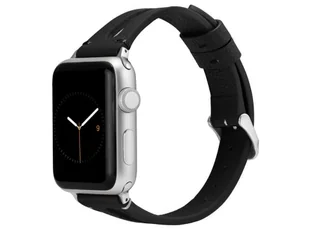 Pasek Leather Strap Alogy skóra do Apple Watch 42/44/45/49mm Czarny - Selfie stick - miniaturka - grafika 1