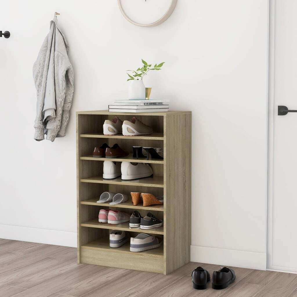 vidaXL Szafka na buty dąb sonoma 60x35x92 cm materiał drewnopochodny - Stojak na buty - Regał na buty - Półki na buty - Szafka na buty