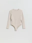 Koszulki i topy damskie - Reserved - Gładkie body - beżowy - miniaturka - grafika 1