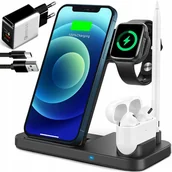 Ładowarki do telefonów - ŁADOWARKA INDUKCYJNA 4W1 DO MAGSAFE DO IPHONE 11 12 13 14 15 APPLE WATCH - miniaturka - grafika 1
