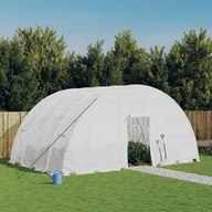 Szklarnie ogrodowe - vidaXL Szklarnia ze stalową ramą, biała, 24 m², 6x4x2,85 m - miniaturka - grafika 1