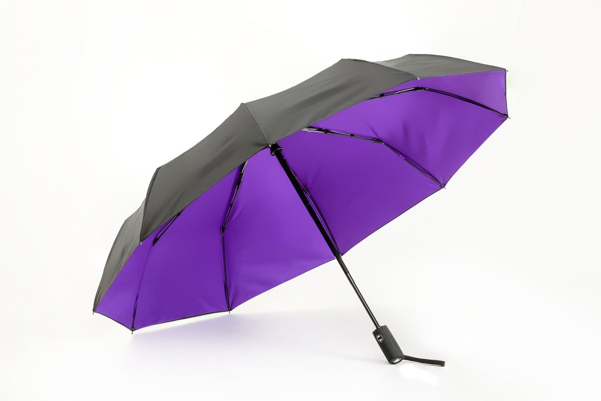 Parasol Double 10-szprychowy, automatyczny z podwójną czaszą fioletowy