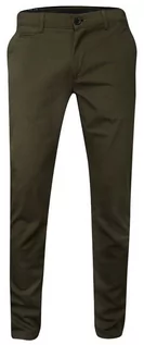 Spodnie męskie - Casualowe Męskie Spodnie Brązowe -RIGON- Zwężane, Bawełniane, Chinosy, w Drobny Wzór - Rigon - grafika 1