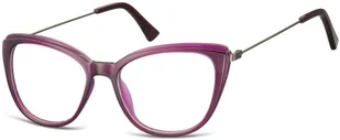 Sunoptic Oprawki korekcyjne okulary Kocie Oczy zerówki damskie CP121C fioletowe - Okulary korekcyjne, oprawki, szkła - miniaturka - grafika 1