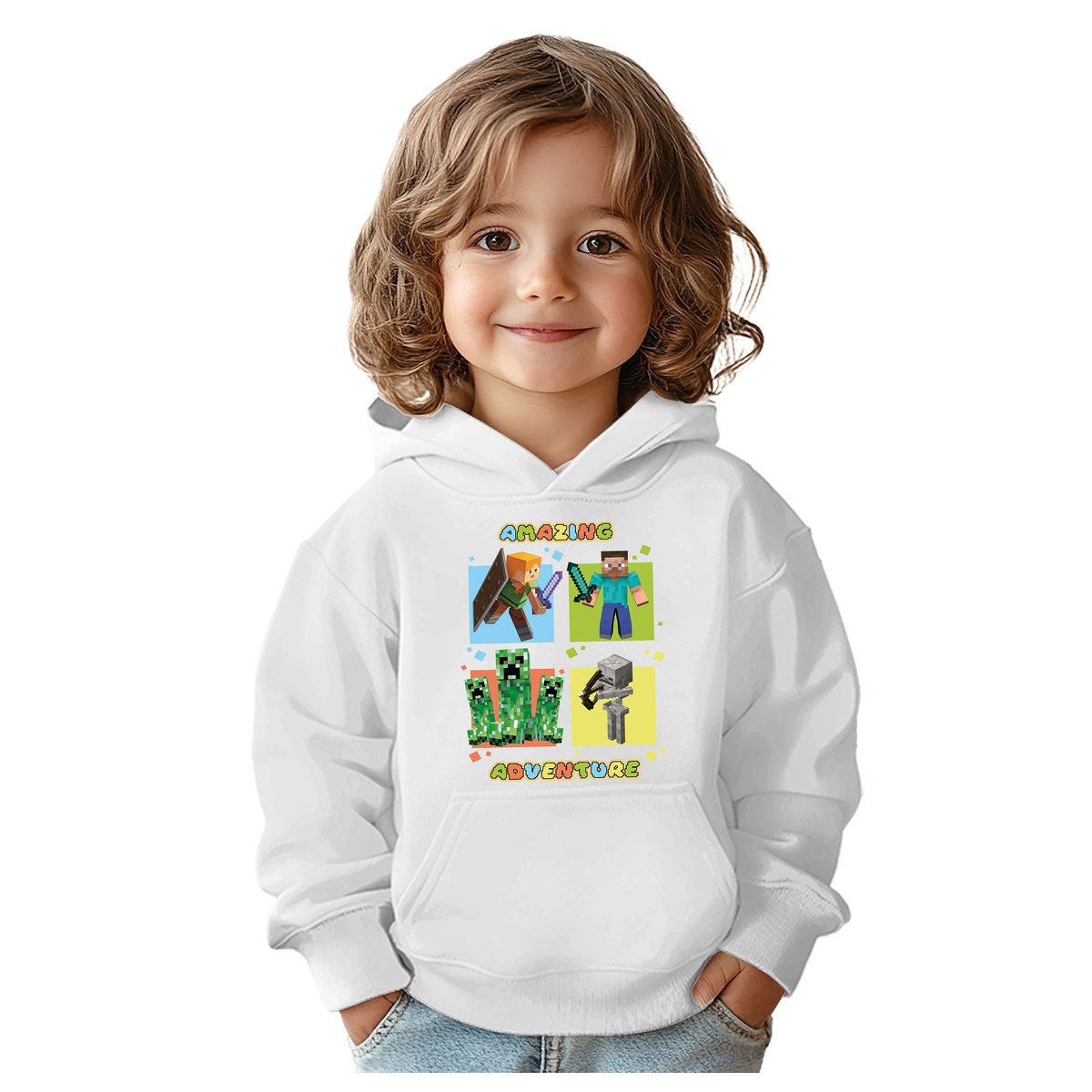 BLUZA DZIECIĘCA MINECRAFT 122-128 CHŁOPIĘCA DZIEWCZĘCA PREZENT
