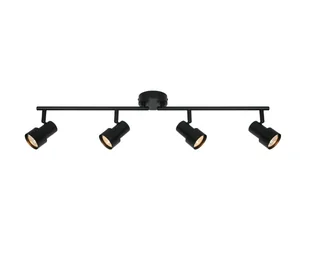 Czarna szynowa lampa Boston z czterema regulowanymi reflektorami - Lampy sufitowe - miniaturka - grafika 1