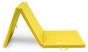 Wyposażenie sportowe i gimnastyczne - Hop-sport Materac gimnastyczny składany twardy 4cm - żółty - miniaturka - grafika 1