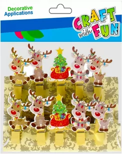 Craft With Fun, Ozdoba dekoracyjna klamerki, Renifer Boże Narodzenie, 501907 - Zabawki kreatywne - miniaturka - grafika 1